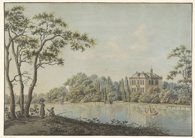 Vue sur la maison Over Holland avec pavillon de thé sur la Vecht à Nieuwersluis - Pieter Bartholomeusz. Barbiers