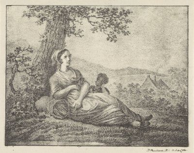 Femme reposant près d