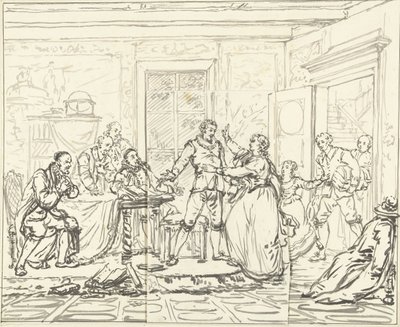 Scène de théâtre de Jacob Simonsz de Rijk - Pieter Bartholomeusz. Barbiers