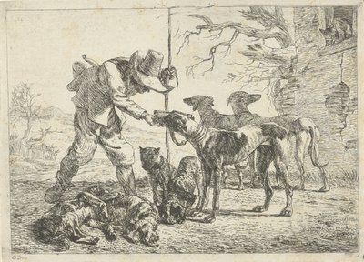 Chasseur avec sept chiens - Pieter Bodding van Laer
