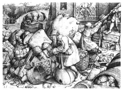 Everyman, gravé par Hieronymus Cock vers 1558 - Pieter Bruegel the Elder