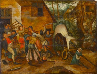 Paysans et Soldats Bagarreurs, Fin du 16ème siècle - Pieter Brueghel the Younger