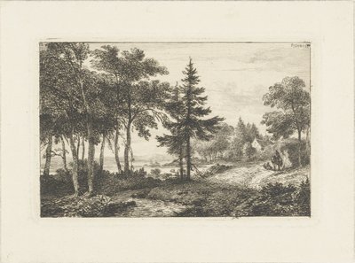 Paysage avec pin et cavalier (Paysages aquatiques) - Pieter Casper Christ