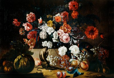Nature morte avec singe - Pieter Casteels