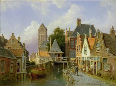 Scène de canal en Hollande, 1898 - Pieter Christiaan Cornelis Dommelshuizen