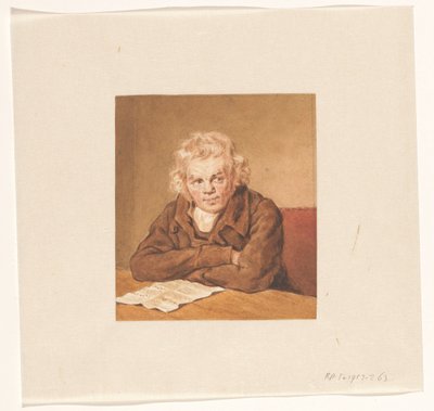 Portrait de Lourens van Schaick, assis lisant à une table - Pieter Christoffel Wonder
