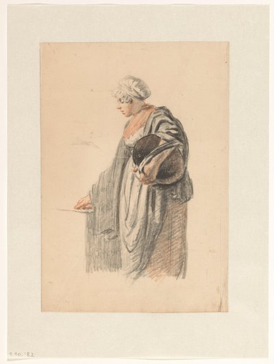 Femme debout avec un seau sous le bras - Pieter Christoffel Wonder