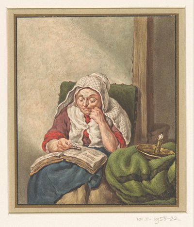 Sa mère lisant la Bible - Pieter Christoffel Wonder
