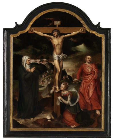 Christ en Croix avec la Vierge, Saint Jean et Marie Madeleine - Pieter Claeissens