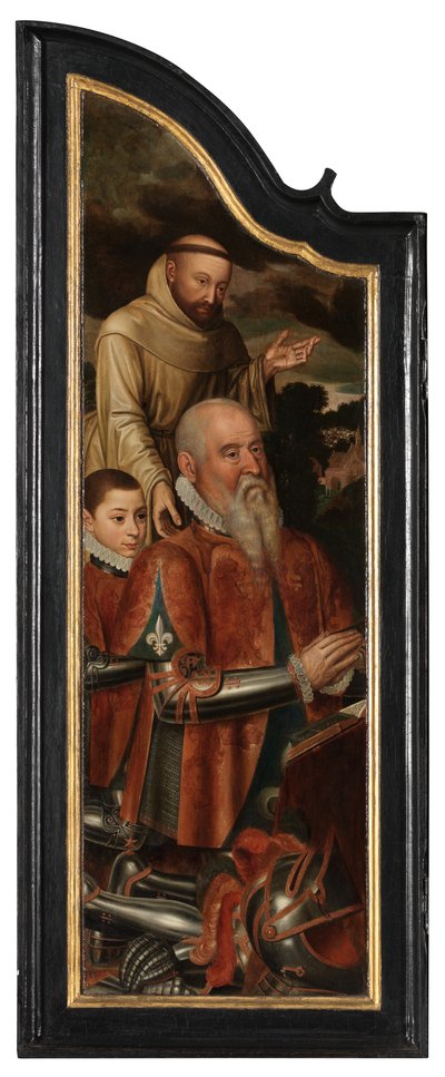 Panneau gauche du Christ en croix avec la Vierge, Saint Jean et Marie-Madeleine - Pieter Claeissens