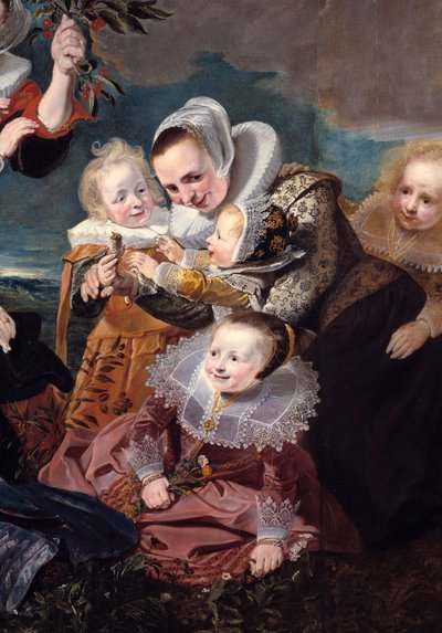 Portrait de Paulus Van Beresteyn (1588-1636) avec sa femme, ses six enfants et deux servantes (détail) - Pieter Claesz Soutman