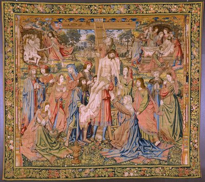 Tapisserie flamande. Série La Passion du Christ : Descente de croix. Manufacture Pieter van Aelst. Dessinateur Jan van Roome. Vers 1507-1520 - Pieter Coecke van Aelst