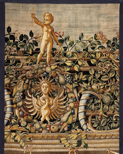 Vertumne et Pomone : Vertumne transformé en pêcheur, vers 1550 (or, laine et soie) - Pieter Coecke van Aelst