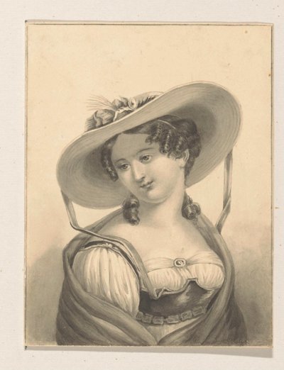 Fille avec un chapeau - Pieter Cornelis van den Velden