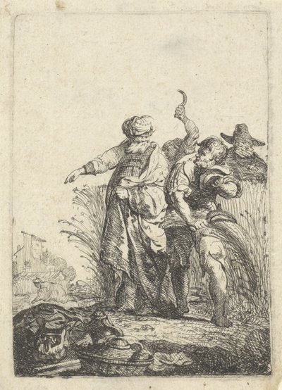 Ruth glane dans le champ de Boaz - Pieter Cornelisz. Verbeeck (possibly)