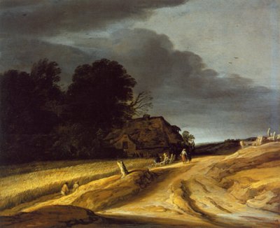 Paysage avec chemin de campagne et ferme - Pieter Dircksz Santvoort