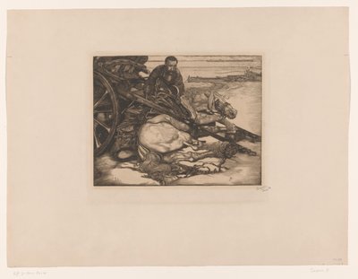 Cheval de trait blessé - Pieter Dupont (signed by artist)