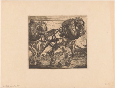 Chevaux de trait près de la Seine à Paris - Pieter Dupont