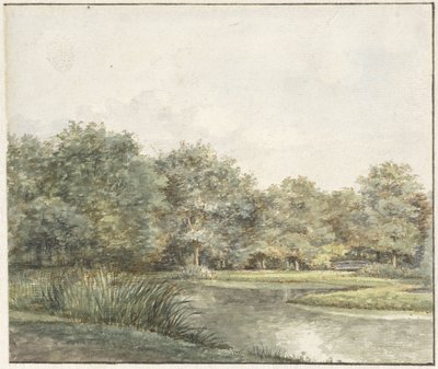 Paysage avec arbres au bord de l