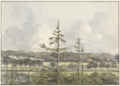 Vue des prairies avec fermes - Pieter Ernst Hendrik Praetorius