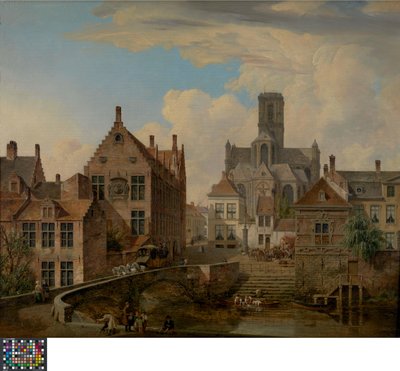 La cathédrale Saint-Bavon et le canal du Reep à Gand - Pieter Frans De Noter