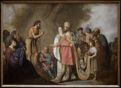 Saint Jean-Baptiste prêchant devant Hérode. Peinture de Pieter Fransz de Grebber (1600-1652). - Pieter Fransz. de Grebber