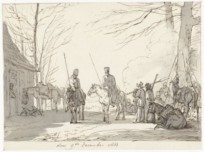 Bivouac des cosaques, 9 décembre 1813 - Pieter Gerardus van Os (signed by artist)