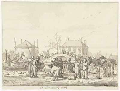 Karnemelksloot à Naarden, 11 janvier 1814 - Pieter Gerardus van Os (signed by artist)