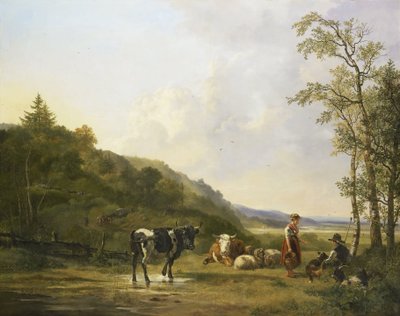 Paysage avec des bergers et du bétail - Pieter Gerardus van Os