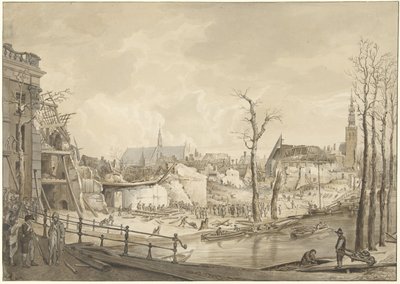 Ruines sur le côté nord du Steenschuur après l