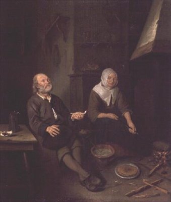 Couple âgé dans leur cuisine - Pieter Gerritsz. van Roestraten