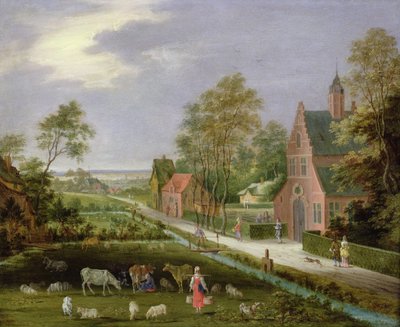 Paysage de village - Peeter Gijsels