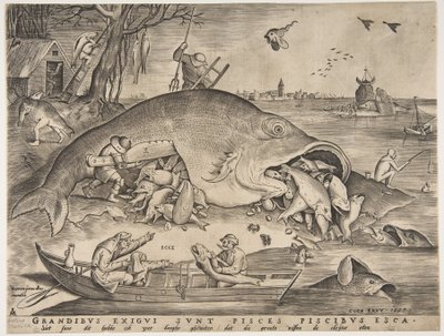 Les gros poissons mangent les petits poissons, 1557 - Pieter Heyden van der