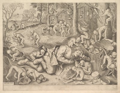 Le marchand volé par des singes, 1562 - Pieter Heyden van der