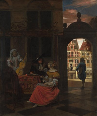 Une fête musicale dans une cour, 1677 - Pieter Hooch de
