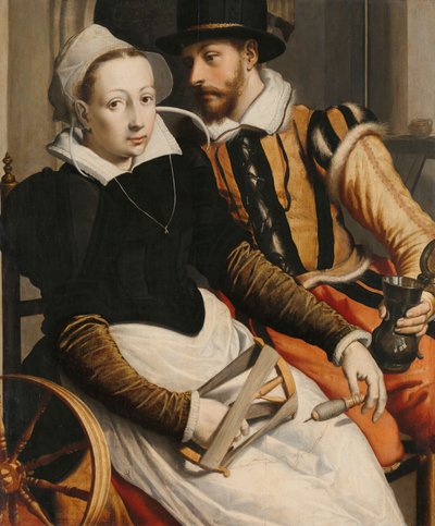 Homme et femme à un rouet, vers 1560-70 - Pieter Pietersz the Elder