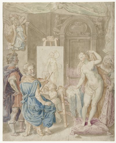 Apelles peignant Campaspe - Pieter Isaacsz.