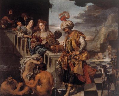 Baignade dans un port oriental - Pieter Isaacsz