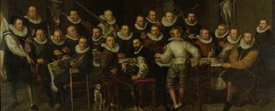 La compagnie du capitaine Gillis Jansz Valckenier et du lieutenant Pieter Jacobsz Bas, Amsterdam, 1599 - Pieter Isaacsz.