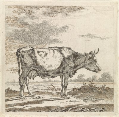 Paysage avec une vache au bord de l
