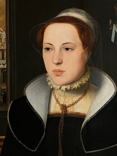 (détail) du Portrait de Jacquemyne Buuck - Pieter Jansz. Pourbus