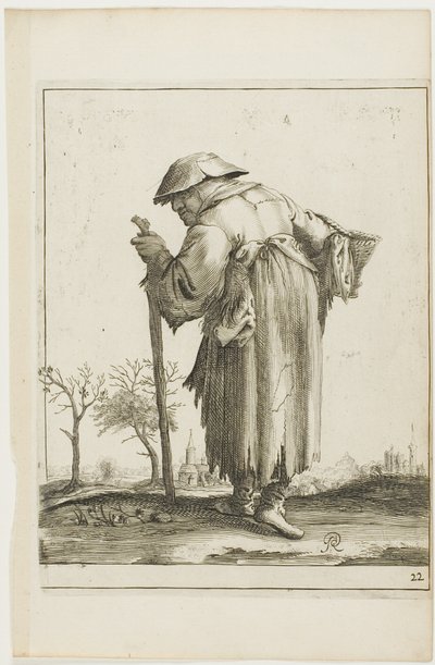 Marching Beggar Woman with a Basket, from T is al verwart-gaern (It