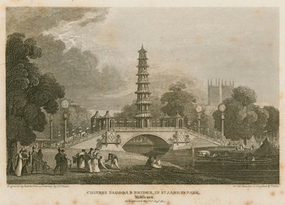 La pagode chinoise et le pont érigés sur le canal de St James