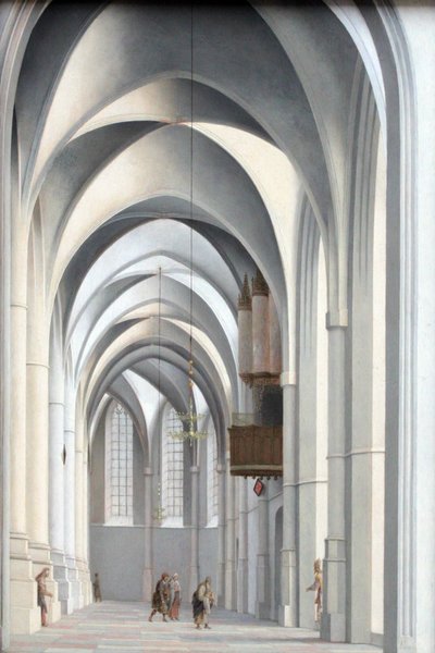 Vue dans le déambulatoire de Saint-Bavon à Haarlem - Pieter Jansz. Saenredam