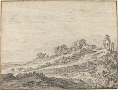 Voyageurs le long de la crête d