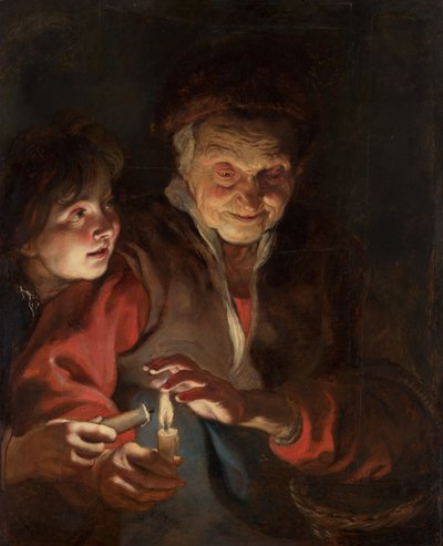 Vieille femme et garçon avec des bougies, vers 1616-1617 - Pieter Paul Rubens