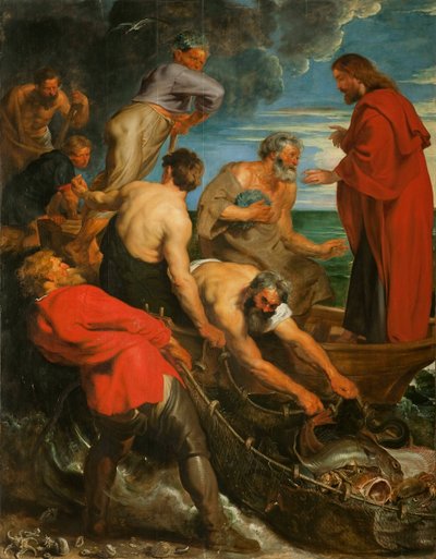 La pêche miraculeuse Triptyque, panneau central - Pieter Paul Rubens