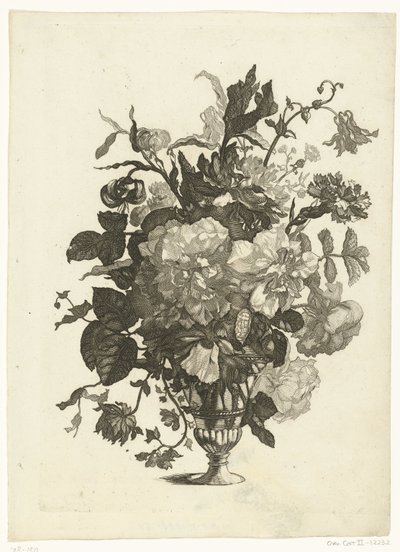 Vase en verre avec des fleurs - Pieter Schenk (I)
