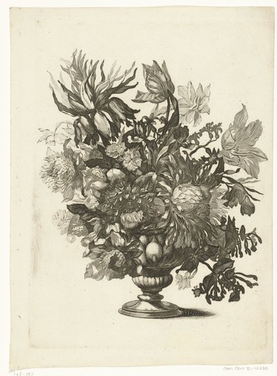 Vase en verre avec des fleurs - Pieter Schenk (I)
