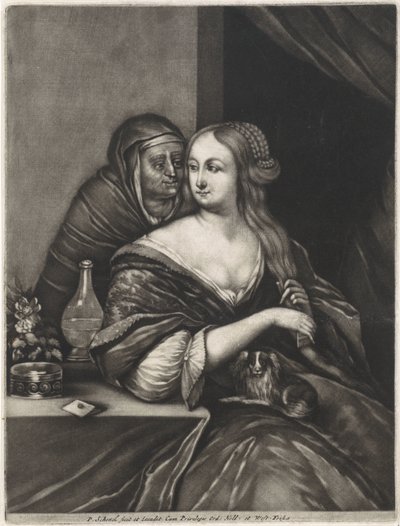 Jeune femme et une entremetteuse - Pieter Schenk (I)
